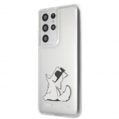 Husa Karl Lagerfeld (Choupette Fun) pentru Samsung Galaxy S21 Ultra (6.8&amp;quot;), HardCase, Transparenta foto