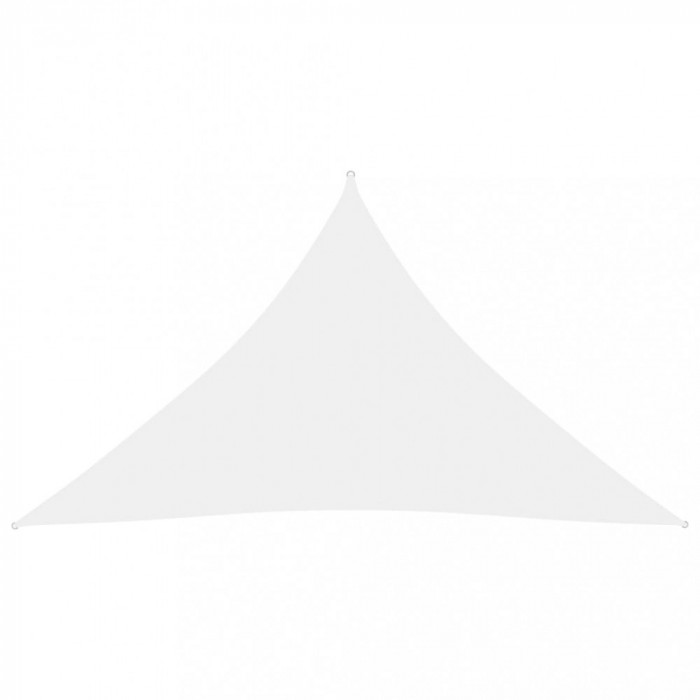 P&acirc;nză parasolar alb 2,5x2,5x3,5 m țesătură oxford triunghiular