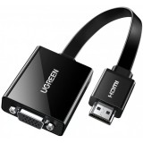 Adaptor Video UGREEN CM611 (90813), HDMI - VGA, 1080P, Negru