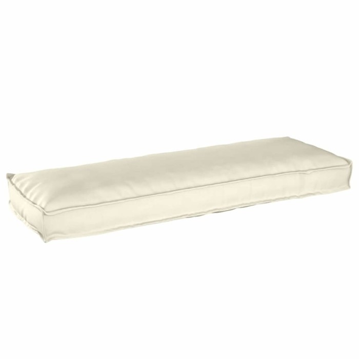 vidaXL Pernă pentru bancă din paleți Crem 120 x 40 x 8 cm