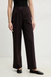 Answear Lab pantaloni femei, culoarea violet, lat, high waist