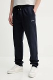 Les Deux pantaloni de trening din bumbac barbati, culoarea albastru marin, neted, LDM530056