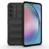 Husa pentru samsung galaxy a55 5g, antisoc, margini cu striatii, design minimalist, black