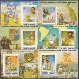 DB1 Navigatori Celebri Sao Tome 1982 6 SS MNH Columb Magellan Drake Heyerdahl, Nestampilat