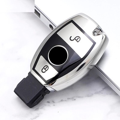 Husa Cheie TPU Mercedes Benz 2 Butoane SMARTKEY GRI foto