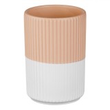 Suport Pixuri Ceramic, Model Dungi Reliefate, Culoare Alb Nude, Diametru 8x12cm, Oem