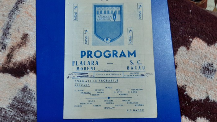 program Flacara Moreni - SC Bacau