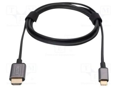 Cablu adaptor HDMI la USB C DIGITUS 1,8m USB 3.1 negru PVC foto