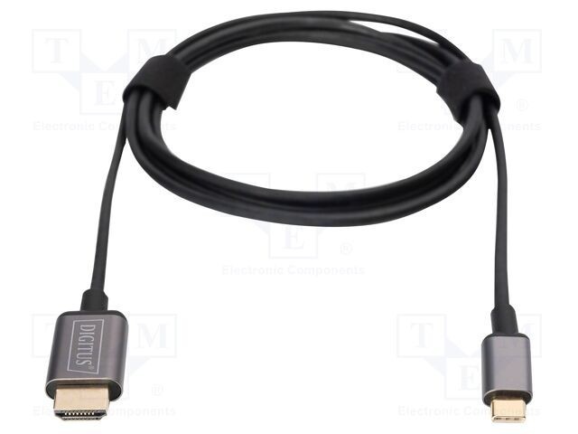 Cablu adaptor HDMI la USB C DIGITUS 1,8m USB 3.1 negru PVC