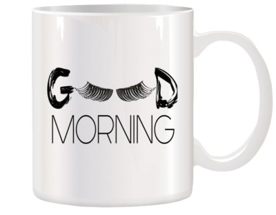 Cana alba personalizata Good Morning It&amp;#039;s Lash O&amp;#039;clock, INOVATIX&amp;reg;. 330ml foto