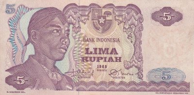 Indonezia 5 Rupiah 1968 aUNC foto