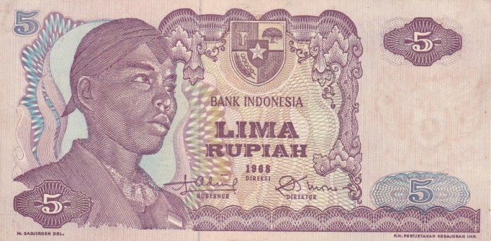 Indonezia 5 Rupiah 1968 aUNC