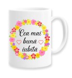Cana alba personalizata &quot;Pentru cea mai buna iubita&quot;, INOVATIX&reg;. 330ml, Oem
