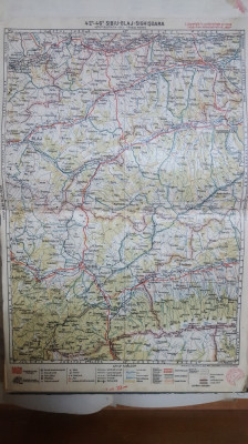 Harta Sibiu, Blaj, Sighișoara, Ocna Sibiului, Munții Făgărașului, Călărași, 1927 foto