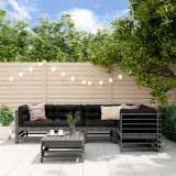 Gossi set mobilier relaxare gradina&amp;perne 6 piese gri lemn masiv pin