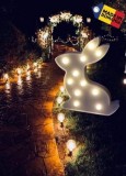Iepure Luminos Paste Exterior 1.5m - Decoratiune Festiva Gradina, Iluminat Profesional, Figurine Gigant, PVC Durabil