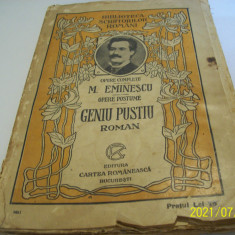 m. eminescu- opere postume- geniul pustiu- roman- editie veche