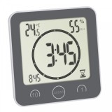 Ceas digital cu timer Tfa, 106 x 41 x 109 mm, plastic, termohigrometru integrat