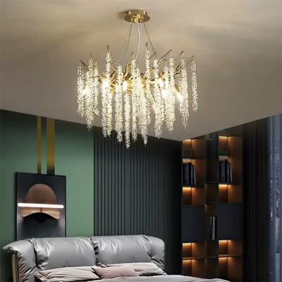 Candelabru Cristal Judson 6x E14 Auriu foto