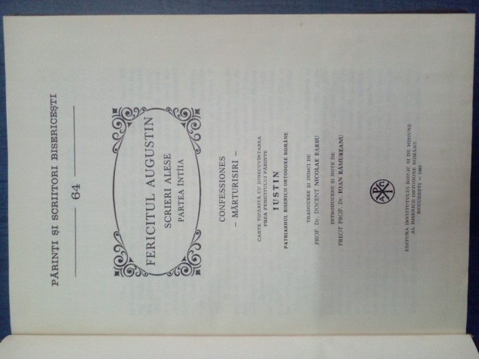 PSB 64 FERICITUL AUGUSTIN P-1 / BUCURESTI-1985/ LIBRARIA GNOSIS TARGOVISTE