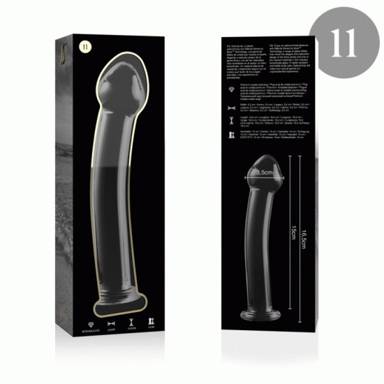 NEBULA SERIES BY IBIZA - MODEL 11 DILDO BOROSILICATE GLASS CLEAR 16 CM -O- 3 CM