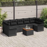 Cumpara ieftin Set de canapele pentru gradina 8 buc. 7-Numar de locuri Negru