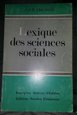Lexique des sciences sociales/ A si R Mucchielli foto