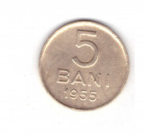 Moneda 5 bani 1955, stare buna, curata, Cupru-Nichel