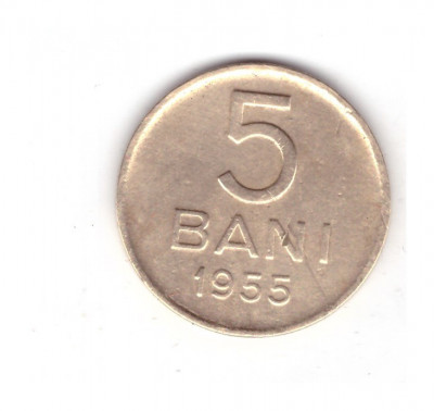 Moneda 5 bani 1955, stare buna, curata foto