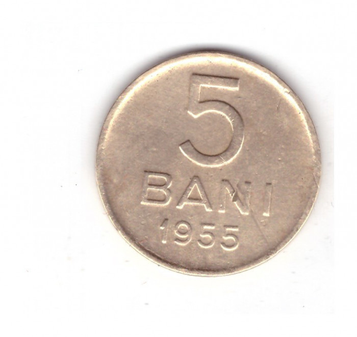 Moneda 5 bani 1955, stare buna, curata