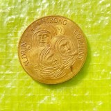 H03-I-Medalia Misiunea Apollo 11- 21 iulie 1969 Neil Armstrong și Buzz Aldrin au devenit primii oameni care au pasit pe Luna, grafician SCILTIAN.