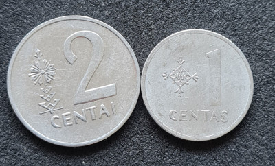 Lituania 2 centai 1 centas 2001 foto