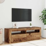 vidaXL Dulap TV cu lumini LED lemn vechi 120x35x40 cm lemn prelucrat