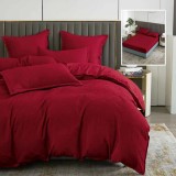 Cumpara ieftin Lenjerie pat dublu,bumbac finet,6 piese,cearceaf cu elastic 160 180x200cm, cearceaf pilota 200x230cm, 2 fete de perna 50x70, 2 fete de perna 70x70,ros, Ralex Pucioasa