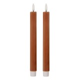 Set 2 lumanari cu led ceara maro &Oslash; 2x25 cm