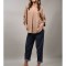 BLUZA CU DECOLTEU V DIVINA Bej TALIE UNICA