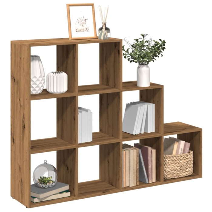 vidaXL Bibliotecă/separator 3 niveluri stejar 137,5x29x103,5 cm lemn 857984