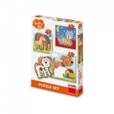 Puzzle 3 in 1, Animalele si puii lor