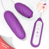 Cumpara ieftin 2 Oua Vibratoare Woody 9 Modes Licking&amp;9 Modes Thrusting Silicon USB Mov Passion Labs