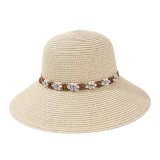 Palarie din rafie cu floricele