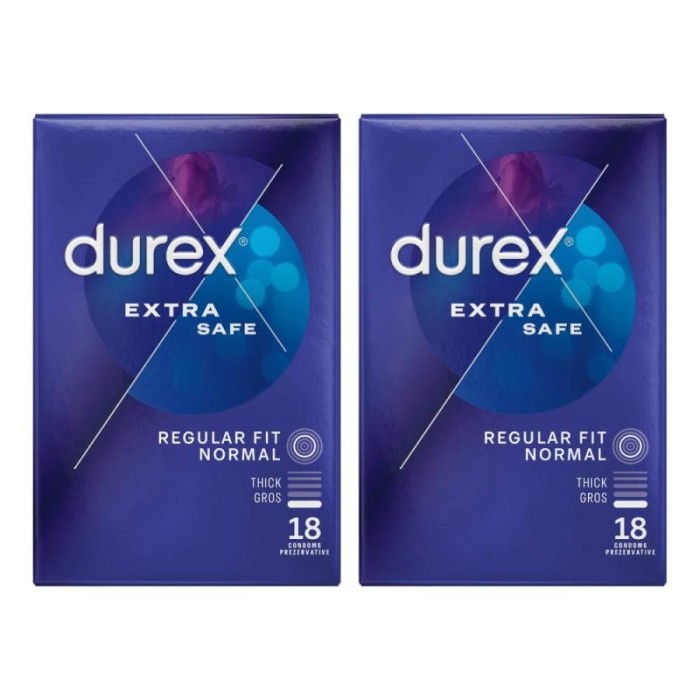 Pachet Prezervative Durex Extra Safe 2x18, 36 bucati