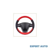 Husa volan cu ac si ata din piele cu gaurele marime m, culoare rosu+carbon si cusatura rosie premium cod: luxfst02 Alta marca Alt model #7, Array