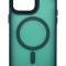 Husa din silicon compatibila MagSafe, Matte Transparent pentru iPhone 15 Pro Max Verde