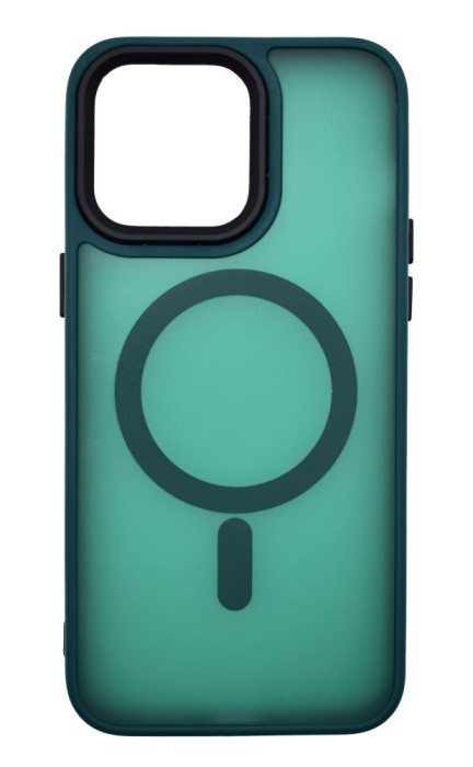 Husa din silicon compatibila MagSafe, Matte Transparent pentru iPhone 15 Plus Verde