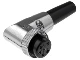 Mufă microfon 6 pini cablu unghi 90&deg; 6mm