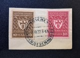 Germania / Republica de la Weimar 1922 Decupaj Poștal "Deutsche M&uuml;nchen 1922" Ștampilat special M&uuml;nchen Gewerbeschau 10.10.22 - CKL2