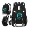 Rucsac negru, universal, pentru sport si scoala, grafica fosforescenta, Music USB, JollyMag, PL157