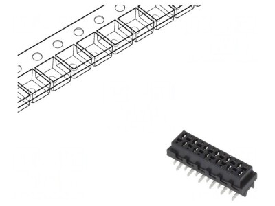 Micro-MaTch Soclu Mamă 12-Pin SMT 2x6 PCB foto
