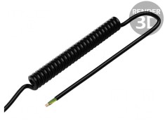 Cablu spiralat neecranat 6x0,5mm2 PUR negru 300V 0,5m-2m