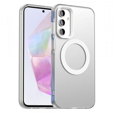Husa MagSafe pentru Samsung Galaxy A35 5G A356, Techsuit, CandyCase, Alba foto
